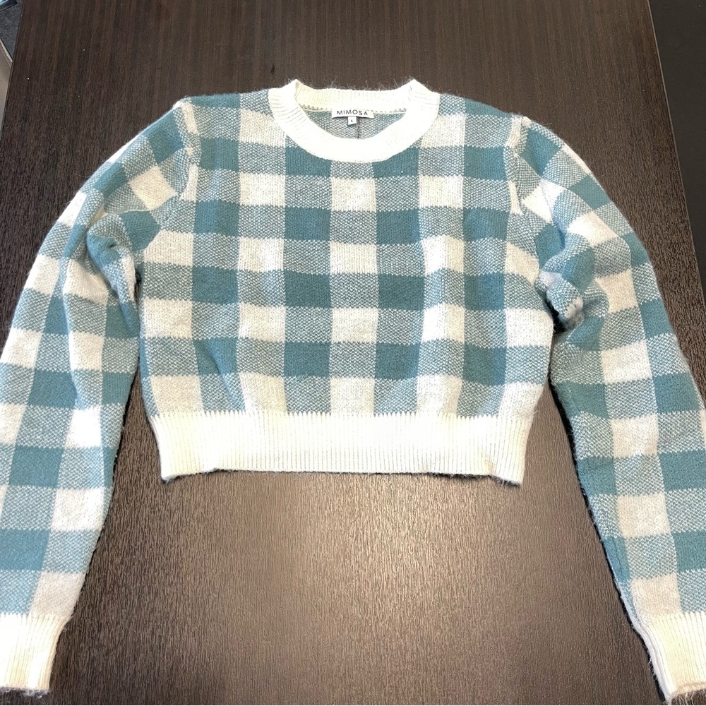 Blue Plaid Sweater